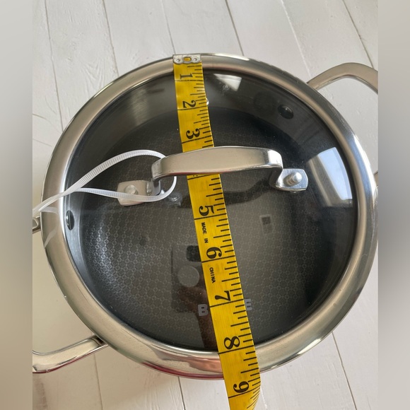 NEW David Burke 3 Quart Casserole Pot With Lid Stainless Steel Geo Clad 500F - Picture 11 of 12